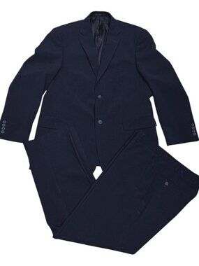 BELLISSIMO Pinstripe Luxury Designer Business Formal Blazer & Jacket Suit 42R
